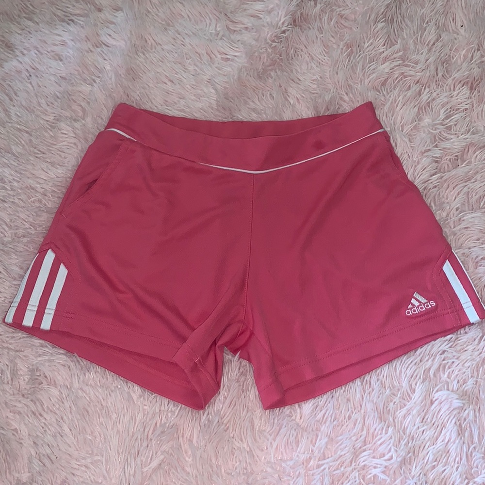 Adidas Pink Elastic Waistband Athletic Shorts